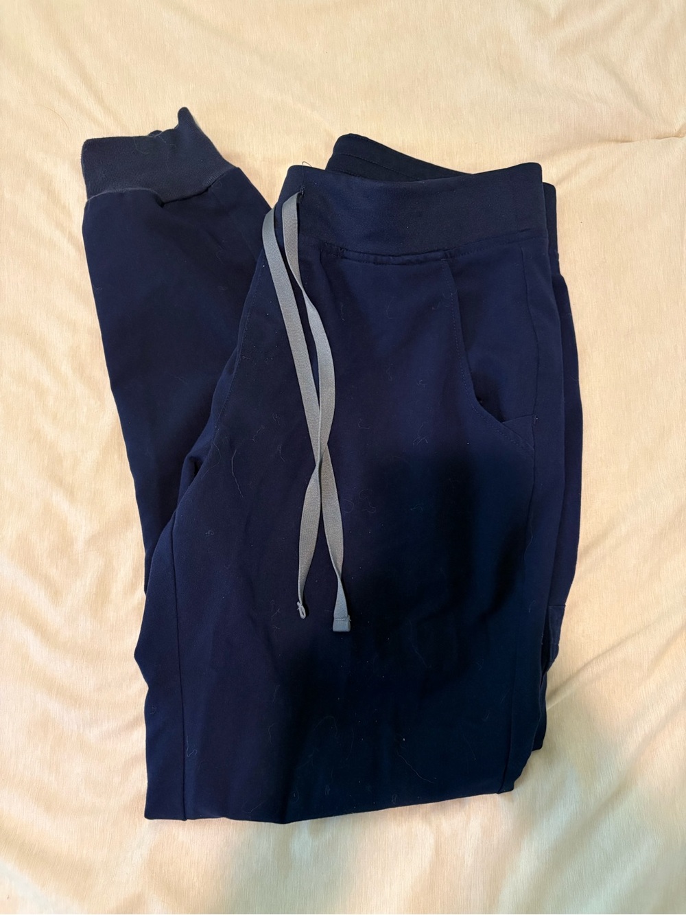 Womens Navy Blue Figs Jogger Scrub Bottoms